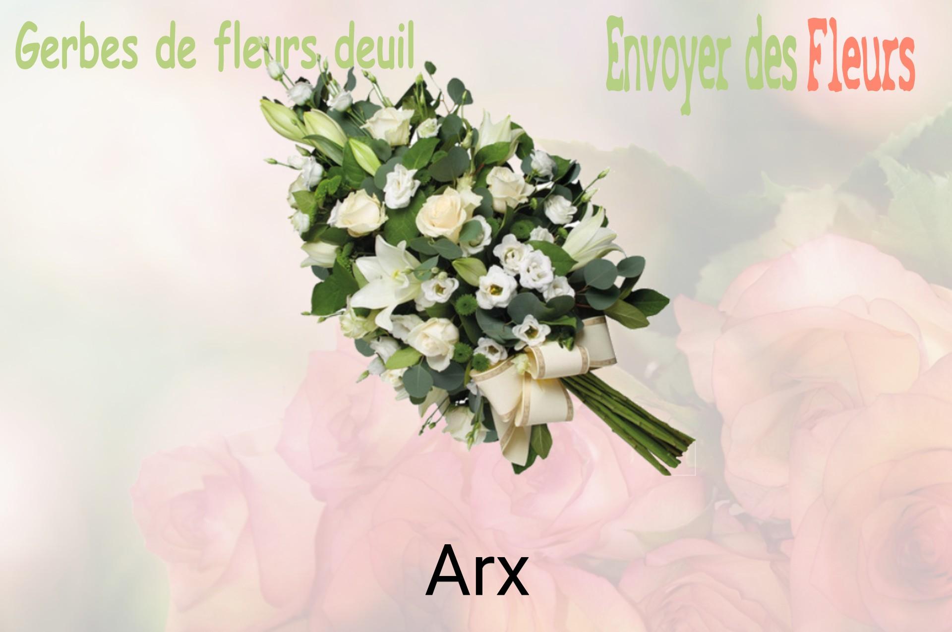 Gerbe de fleurs de deuil livrée à Arx